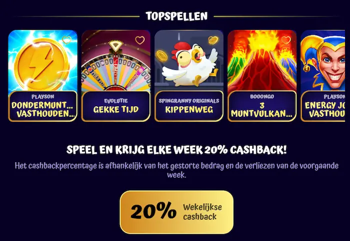 SpinGranny Casino games