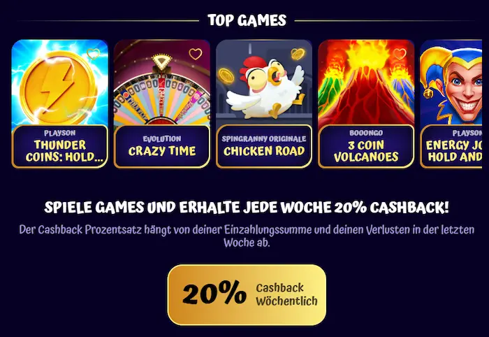 SpinGranny Casino games