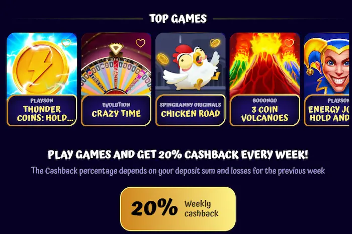 SpinGranny Casino games